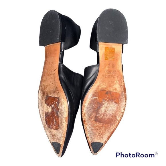 Vince Black Darlington D’orsay Leather Flats - Picture 10 of 10